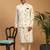 cream floral digital print nehru jacket kurta pyjama set | 3-piece festive ethnic wear