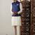 blue nehru jacket with cream kurta pyjama set | 3-piece ethnic festive wear