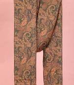 mehendi green cotton blend dupatta | paisley digital print with four-side fold