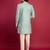 mint green embroidered silk blend indo-western with cream pant style pyjama | wedding party wear