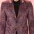 purple velvet paisley digital print notch collar wedding blazer | all-over print | satin lining