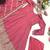 Rose glow  anarkali pink flair gown with golden dupatta & border