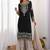 Black faux georgette palazzo set with sequin detailing designer party look