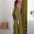 Olive green simar silk palazzo suit with embroidery and dupatta