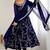 blue elegant faux georgette embroidery gown with churidar
