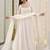 Anarkali style white georgette gown with sequence embroidery & dupatta for women