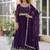 Stunning full sleeves round neck gown with lace border dupatta