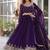 Stunning full sleeves round neck gown with lace border dupatta