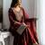 Maroon Silk Sequence Work Kurta Palazzo and Dupatta 3pc Set