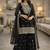 Black Silk Sequence Work Kurta Palazzo and Dupatta 3pc Set