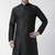 Black embroidered dupion silk kurta
