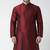 Maroon embroidered dupion silk kurta
