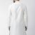 White embroidered dupion silk kurta