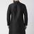 Black embroidered dupion silk kurta
