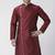 Maroon embroidered dupion silk kurta