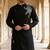 Black embroidered cotton kurta