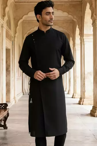 Black cotton kurta