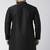 Black embroidered dupion silk kurta