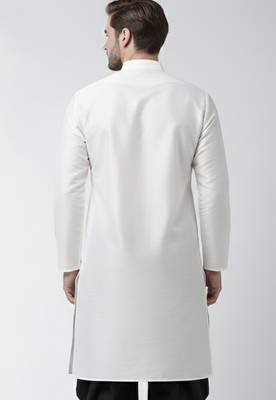 White embroidered dupion silk kurta 2