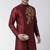 Maroon embroidered dupion silk kurta