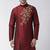 Maroon embroidered dupion silk kurta
