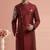 Maroon embroidered dupion silk kurta