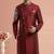 Maroon embroidered dupion silk kurta