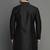 Black embroidered dupion silk kurta