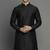 Black embroidered dupion silk kurta