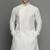 White embroidered dupion silk kurta