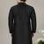 Black embroidered dupion silk kurta