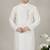 White embroidered dupion silk kurta
