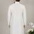 White embroidered dupion silk kurta