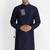 Navy embroidered dupion silk kurta