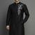 Black embroidered dupion silk kurta