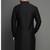 Black embroidered dupion silk kurta