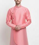 Peach dupion silk kurta