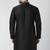 Black embroidered dupion silk kurta
