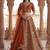 Great Orange Embroidered Silk Bridal Lehenga Choli With Double Dupatta