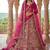 Lovely Pink Diamond Work Silk Bridal Lehenga Choli With Double Dupatta