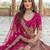 Lovely Pink Diamond Work Silk Bridal Lehenga Choli With Double Dupatta