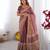 Wine Orange Color Handloom Cotton Saree
