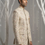 Cream thread and sequins embroidered bandhgala