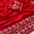 Red Color Embroidered Tussar Silk Saree