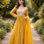 Yellow Color Rich Sequins & Thread Embroidered work Faux Georgette Kurti  Plazzo Set