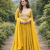 Yellow Color Rich Sequins & Thread Embroidered work Faux Georgette Kurti  Plazzo Set