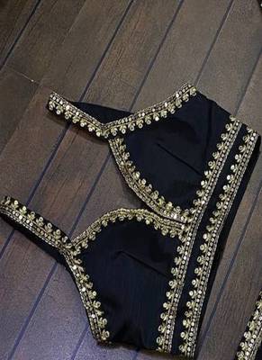 Black Color Heavy Kasturi Silk Lehenga Choli With Sequence and Dori Work 6