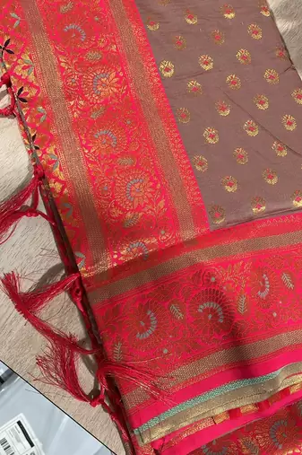 sea green banarasi saree with blouse piece 
