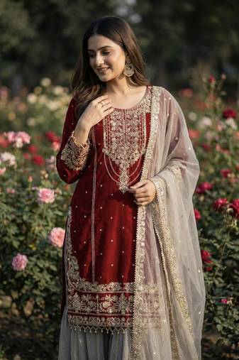 Designer  Sharara Suit Stylish Suit Set With Dupatta