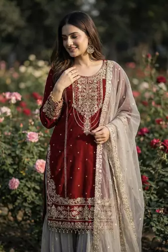 Designer  Sharara Suit Stylish Suit Set With Dupatta
